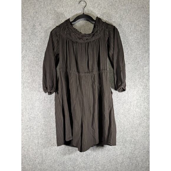 Anthropologie Amadi Romper Women Medium Black Velacruz Off-The-Shoulder Vacation - Picture 8 of 9